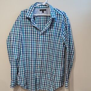 Banana Republic Teal and White Plaid Shirt